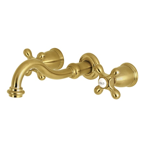 Roman Tub Faucet, Brushed Brass, Wall Mount